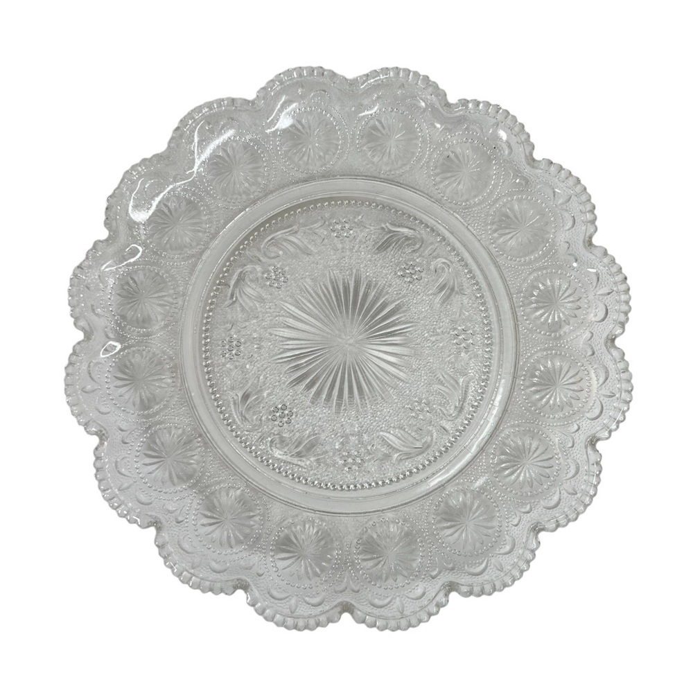 Vintage White Clear American Concord by Brockway Glass Dinner Plate